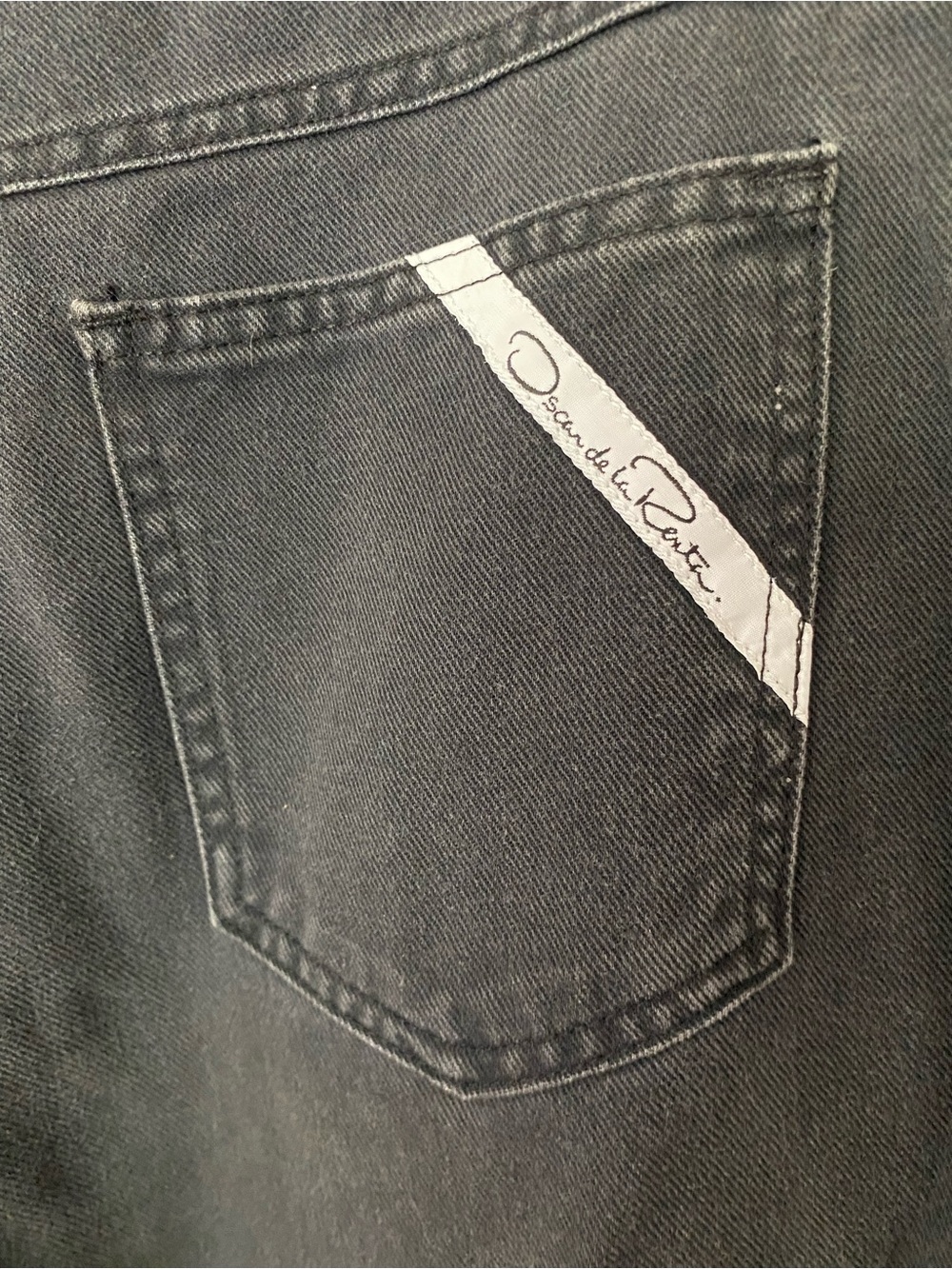 OSCAR DE LA RENTA Vintage High Rise Pleated Tapered Washed Black Jeans Denim W28 - Picture 7 of 8